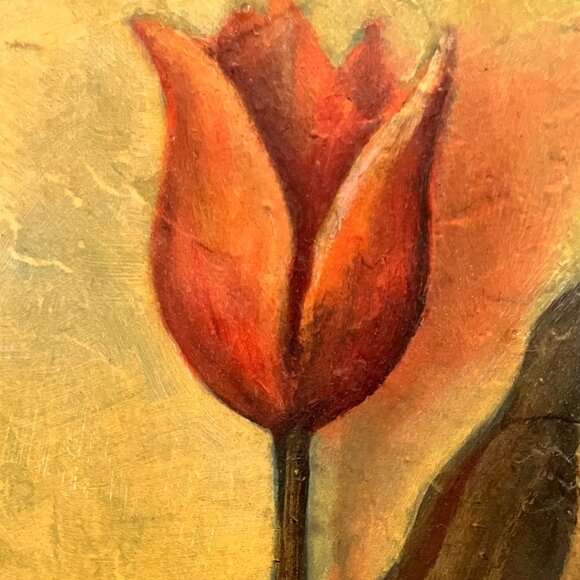 Trio of Single Tulips - Made by The Tulip Box  Montreal QC - On Wooden Block Fra - Picture 11 of 16